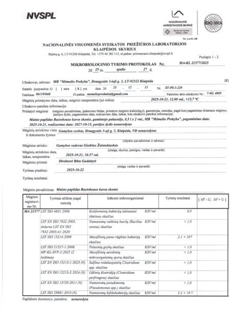 Bactohouse protokolas